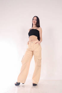 Wide leg cargo rigido arena ruedo normal - 