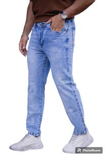 PANTALON RECTO CLASICO JEANS RIGIDO CELESTE