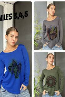 PACK X3 REMERAS LANILLA JUANA - 