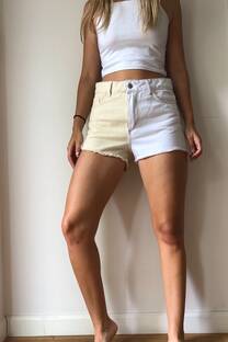 SHORT MOM BICOLOR DE GABARDINA (URSULA) - 