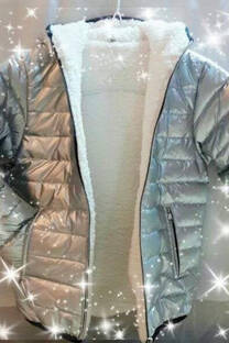 Campera metalizada con guata y corderito - venta por curva  - 