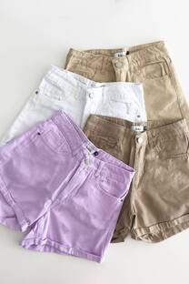 SHORT MOM DE GABARDINA C/RUEDO (ALANI) - 