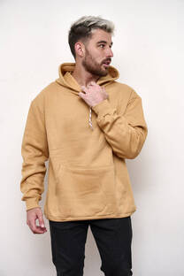 Buzo canguro liso de friza oversize - 