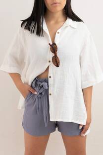 Camisa Box Oversize Algodón Doble MABEL  - 