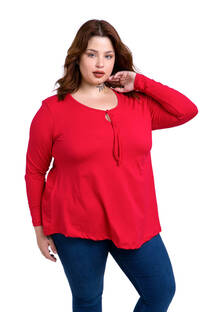 BLUSA DE VISCOZA CON CORDON ELASTIZADO - 