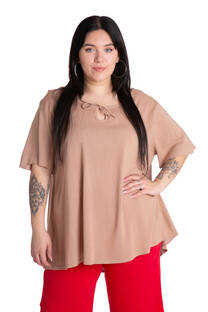 BLUSA DE LINO CON CORDON - 