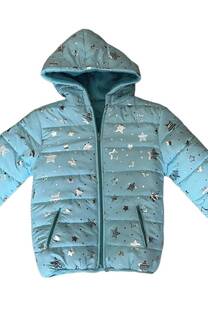 campera de abrigo foil estrella de nena con piel por dentro - 