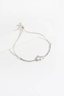 Pulsera de acero quirurgico blanco con dije strass. - 