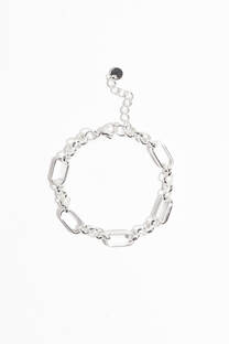 Pulsera de acero quirurgico blanco con dije. - 