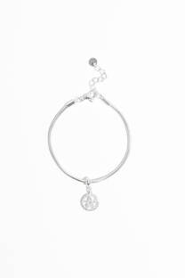 Pulsera de acero quirurgico blanco con dije strass. - 