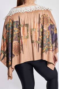 S0013 Poncho Gamuza con Aplique - 