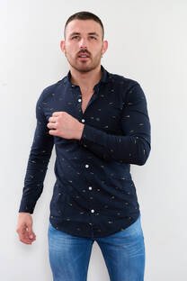 Camisa tela estampada azul 8 - 