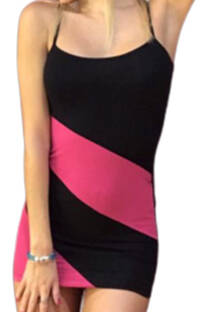 Vestido combinado algodon con lycra - 