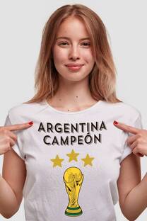 remera corta  argentina campeon - 