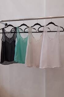 musculosa gasa combinada encaje - 