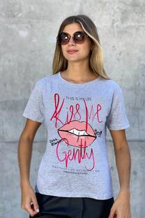 Remera corta Kiss Me Boca Foil - 