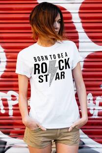 remera ancha rock star con strass - 