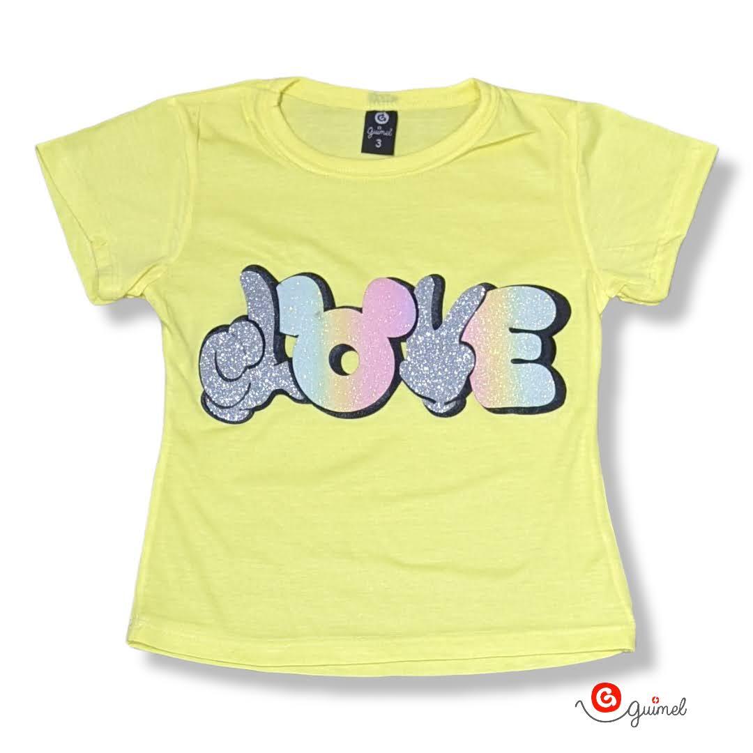 Imagen producto Remera beba mc c aplique brillo LOVE MANOS 