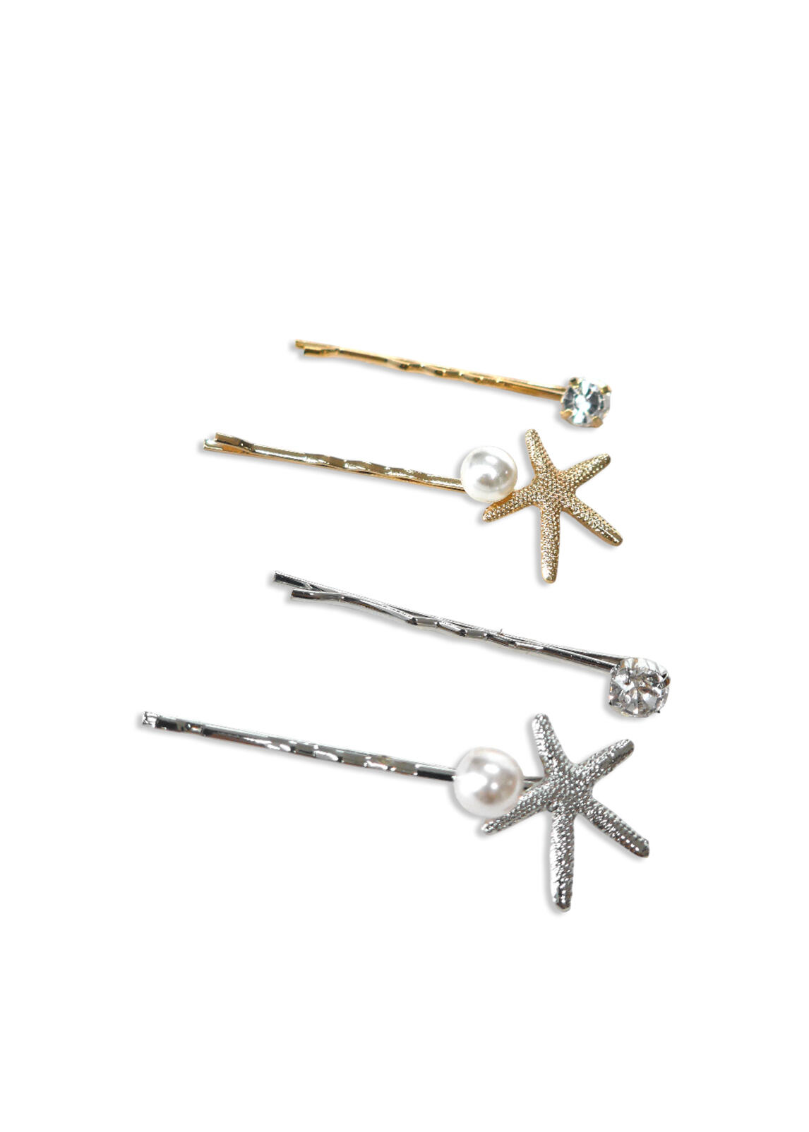 Imagen carrousel SET DE HEBILLAS ESTRELLA DE MAR CON PERLA Y PIEDRA 1