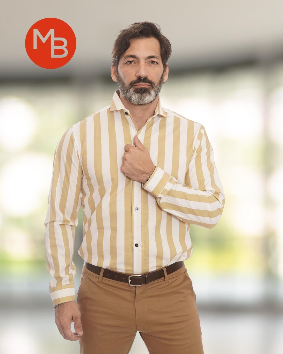 Imagen carrousel CAMISA ENTALLADA ELASTIZADA RAYA ANCHA 2
