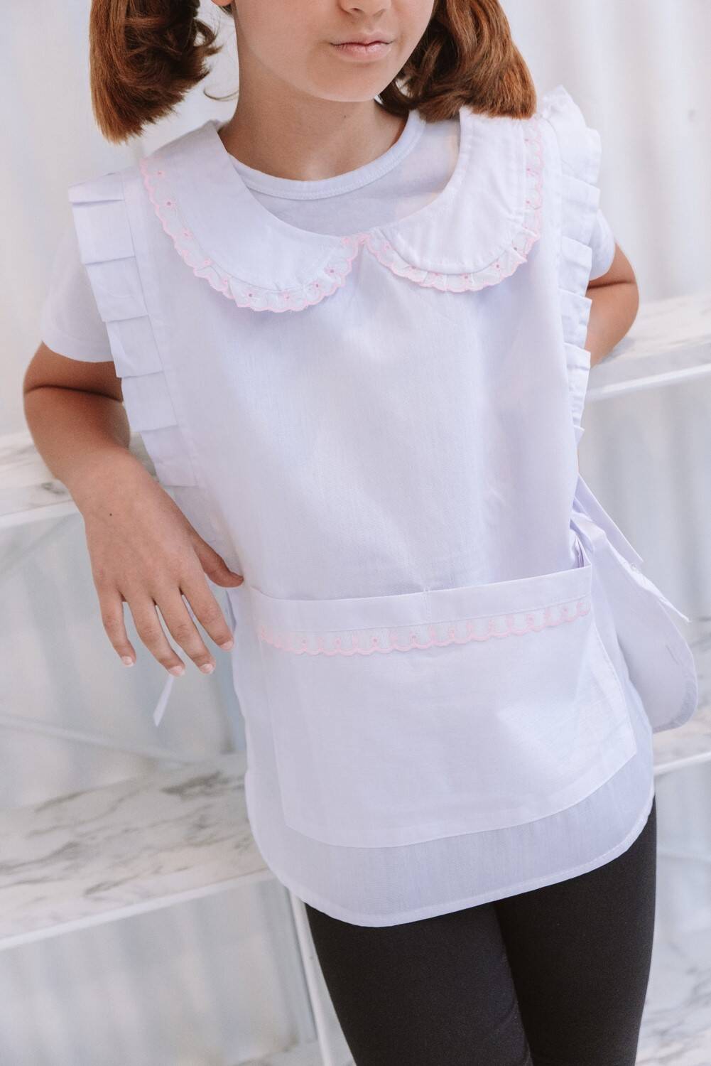 Imagen carrousel Poncho de Niño Blanco Arciel c/broderie Rosa 5