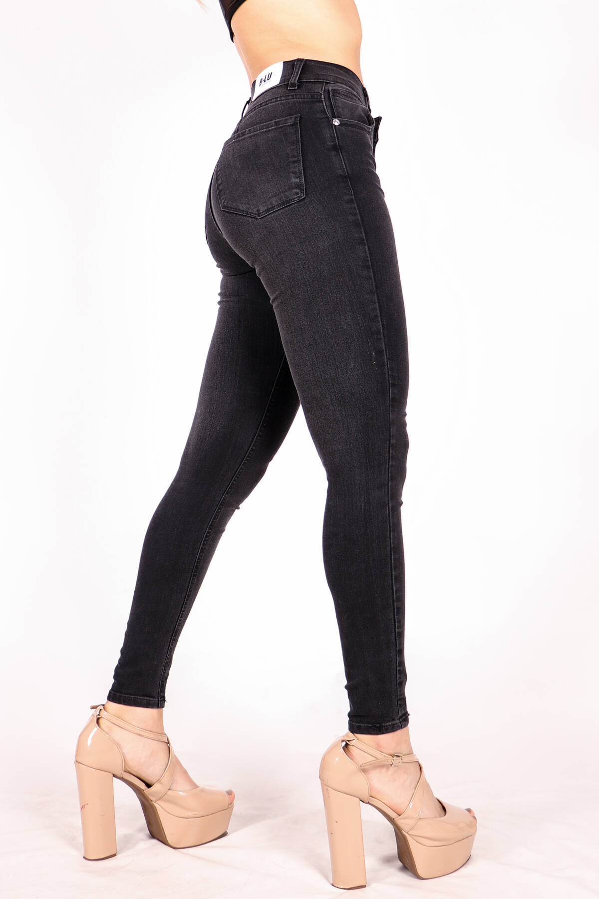 Imagen carrousel Skinny Elastizado negro localizado ruedo normal  9