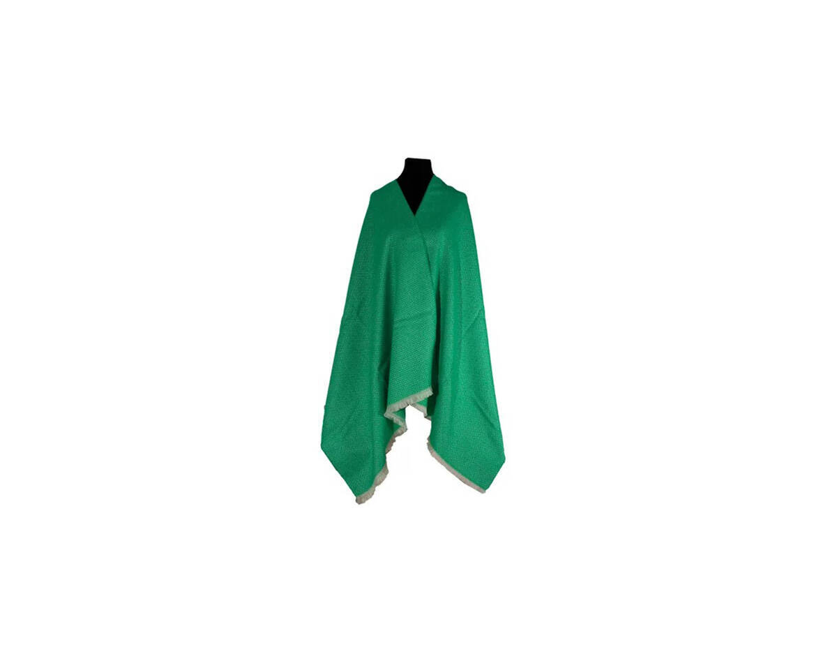 Imagen producto Mantón tramado espigado. Color Verde Benetton. 1