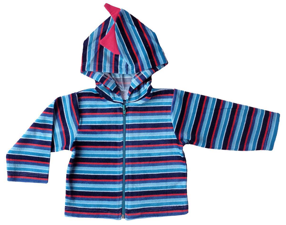 Imagen producto Campera plush rayada con cresta en capucha BE  4